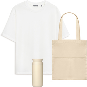 Набор с одеждой RUST (футболка, термобутылка, шоппер), белый/бежевый, XS/S (A2500050.100.01)