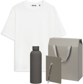 Набор с одеждой RUST (футболка, термобутылка, блокнот, ручка), белый/серый, XL/2XL (A2500051.100.03)