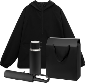 Премиум набор с одеждой RISSMAN (ветровка, зонт, термос), черный, XL/2XL (A2500053.010.03)