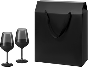 Подарочный набор 2 бокала для вина Black Edition в большом подарочном пакете (A270427.010)