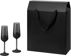 Подарочный набор 2 бокала для шампанского Black Edition в большом подарочном пакете (A270428.010)