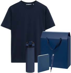 Набор с одеждой KRIS (футболка, бутылка, ежедневник, ручка), синий, XL (A2500062.030.04)