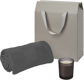 Подарочный набор Enigma. Cella, серый (свеча, плед) (A270440.080)