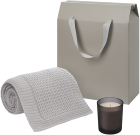 Подарочный набор Enigma. Malta Soft, серый (свеча, плед) (A270441.080)