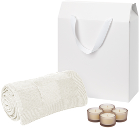 Подарочный набор Sento, Cella, бежевый (свечи, плед) (A270452.525)