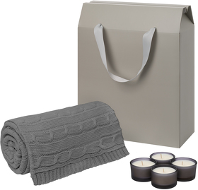 Подарочный набор Sento, Fado, серый (свечи, плед) (A270449.080)