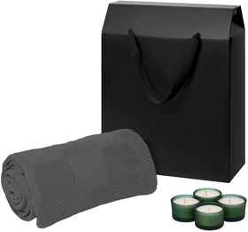 Подарочный набор Sento, Cella, зеленый (свечи, плед) (A270452.040)