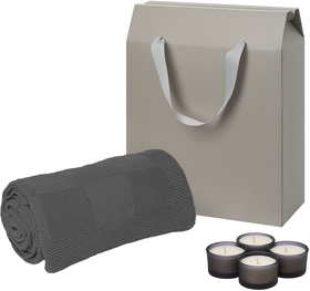 Подарочный набор Sento, Cella, серый (свечи, плед) (A270452.080)