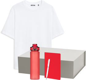 Набор с одеждой RUST NEO (футболка, бутылка, ежедневник, ручка), белый/красный, XS/S (A2500092.060.01)