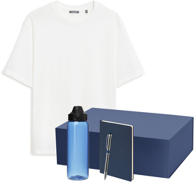 Набор с одеждой RUST NEO (футболка, бутылка, ежедневник, ручка), белый/синий, XL/2XL (A2500096.030.03)