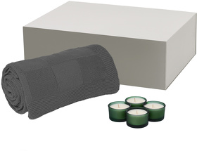 Подарочный набор Sento, Cella, зеленый (свеча, плед) (A270462.040)