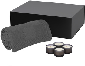 Подарочный набор Sento, Cella, серый (свеча, плед) (A270462.080)