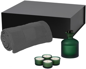 Подарочный набор Sento, Cella, зеленый (свеча, диффузор, плед) (A270470.040)