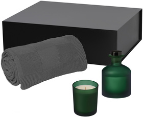 Подарочный набор Enigma, Cella, зеленый (свеча, диффузор, плед) (A270474.040)