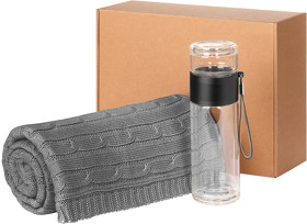 Подарочный набор Terso, Fado, серый (плед, термобутылка) (A23590.080)