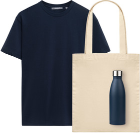 Набор с одеждой KRIS (футболка, термобутылка, шоппер), синий, M (A2500123.030.02)
