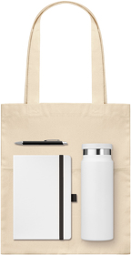 A2500117.100 - Подарочный набор Arctic, белый/черный (ежедневник, ручка, термобутылка, шоппер)