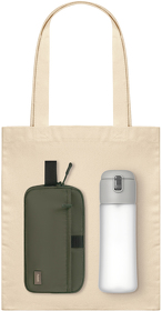 A2500120.040 - Подарочный набор Boston, Capella, зеленый/серый (дорожная косметичка, бутылка, шоппер)