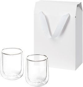 Подарочный набор 2 стеклянных стакана Lungo в коробке-пакете (A270478.100)