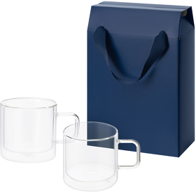 Подарочный набор 2 стеклянные кружки Luna в коробке-пакете (A270479.030)