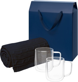 Подарочный набор Viora, Fado в синей коробке-пакете (2 кружки+плед) (A270480.030)