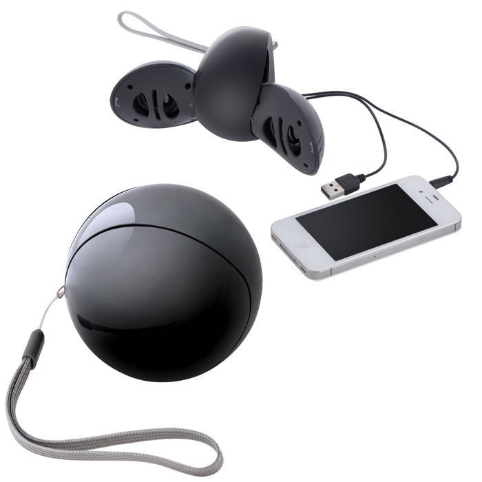 Артикул: H15507/35 — Портативные аудио колонки для смартфона,черные,D=7,8см,пластик
