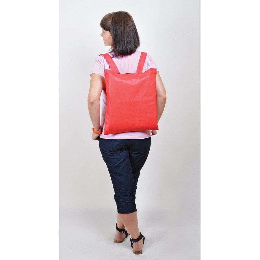 Сумка-рюкзак "Slider"; красный; 36,7*40,8 см; материал нетканый 80г/м2