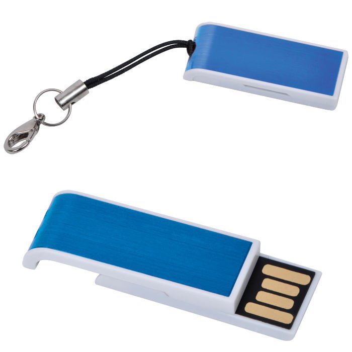USB flash-карта "Slider" (8Гб),синяя,3,4х1,2х0,6см,металл