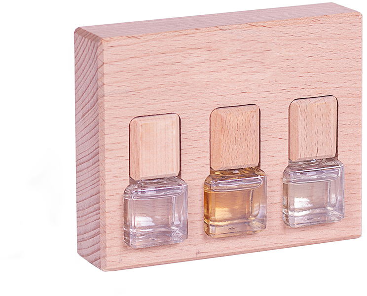 Артикул: H32701 — Набор парфюма для автомобиля и интерьера (3шт) ,11,5х9,3х2,7 см, дерево , стекло