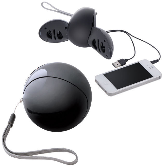Артикул: H15507/35 — Портативные аудио колонки для смартфона,черные,D=7,8см,пластик