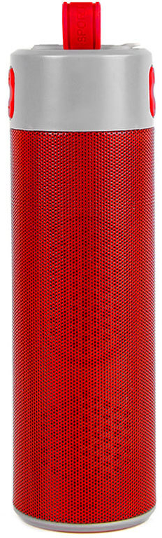 Артикул: H25500/08 — Bluetooth колонка с зарядным устройством(2000mAh) и моноподом"Turbo Tube",красный с серым,18х5,5х5,3