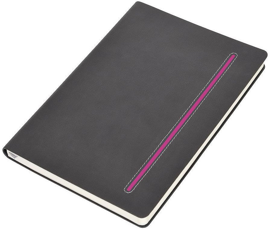 Артикул: H21211/10 — Бизнес-блокнот А5  "Elegance", серый  с розовой вставкой, мягкая обложка,  в клетку