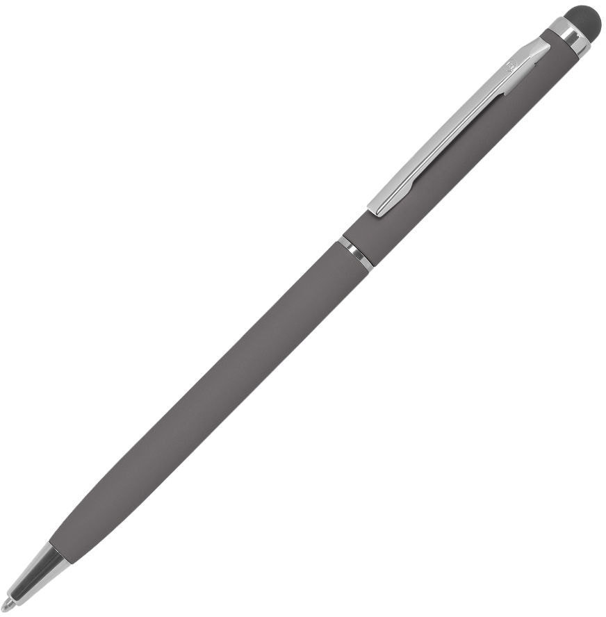 Артикул: H1105G/30 — TOUCHWRITER SOFT, ручка шариковая со стилусом для сенсорных экранов, серый/хром, металл/soft-touch