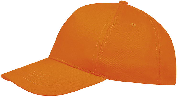Артикул: H788110.400 — Бейсболка "SUNNY", 5 клиньев, застежка на липучке, оранжевый, 100% хлопок, плотность 180 г/м2