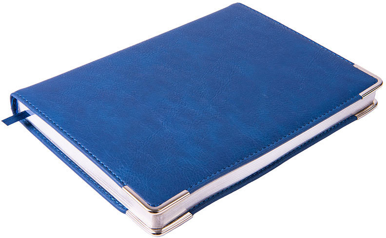 Артикул: H24612/25 — Ежедневник недатированный Kennedy, А5,  синий, белый блок, серебряный срез