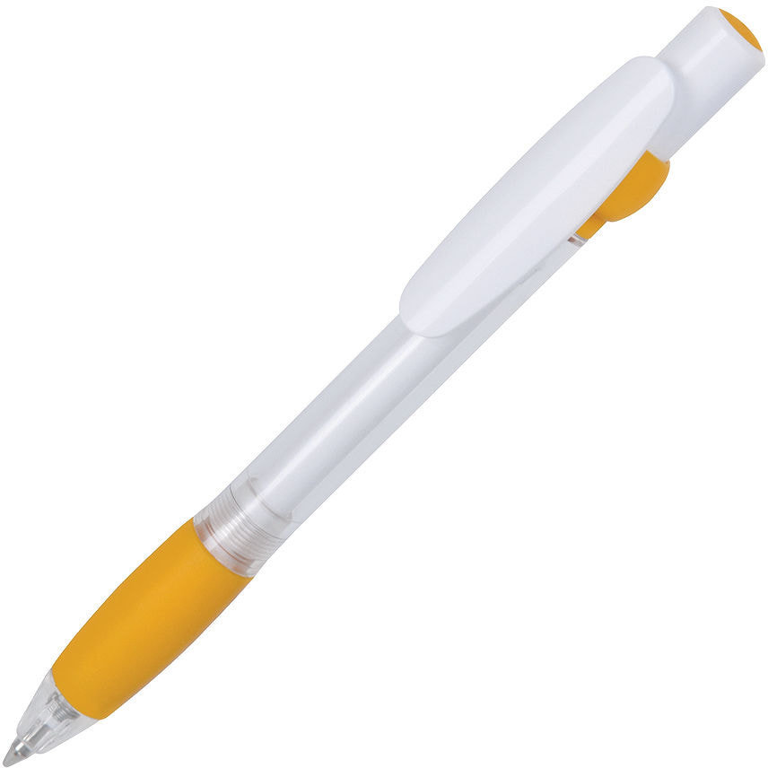 Артикул: H330SW/03 — ALLEGRA SWING, ручка шариковая, желтый/белый, прозрачный корпус, белый барабанчик, пластик