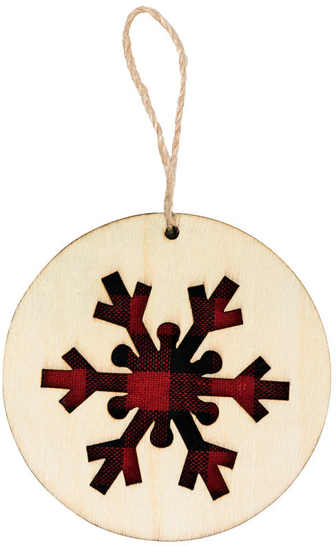 Артикул: H31003 — Украшение новогоднее "Scandy", диаметр 9 см , фанера, бежевый, красный