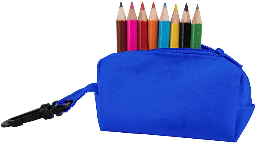 Артикул: H345139/24 — Набор цветных карандашей (8шт) с точилкой MIGAL в чехле, синий, 4,5х10х4 см, дерево, полиэстер