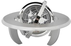 Артикул: H11601 — Часы "Глобус" с фоторамкой; D=12,2 см; H=6,5 см; металл; лазерная гравировка, шильд