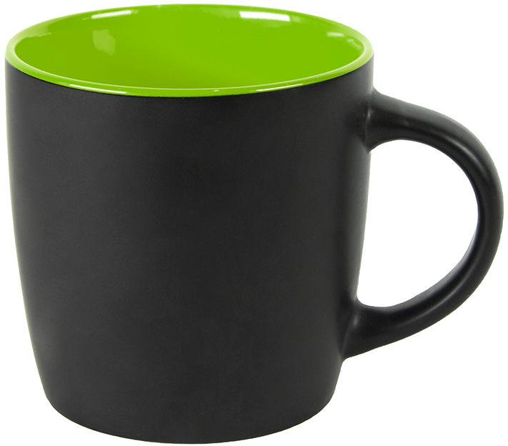Артикул: H26701/18 — Кружка INTRO, черный со светло-зеленым, 350 мл, керамика