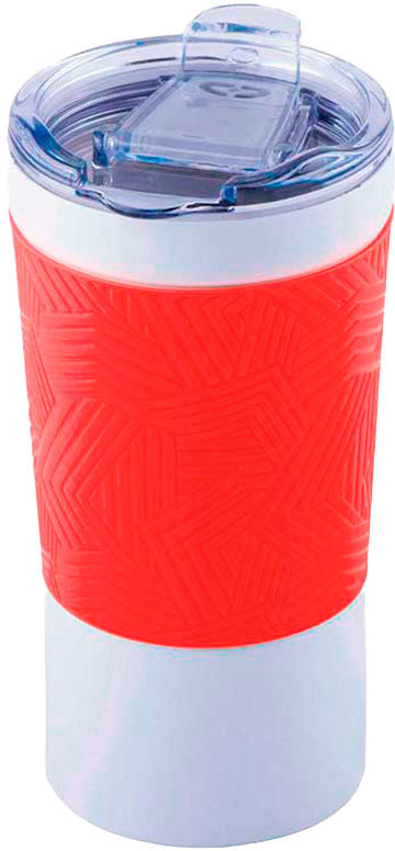 Артикул: H45002/08 — Термокружка вакуумная "Funny" белая, красная, силикон