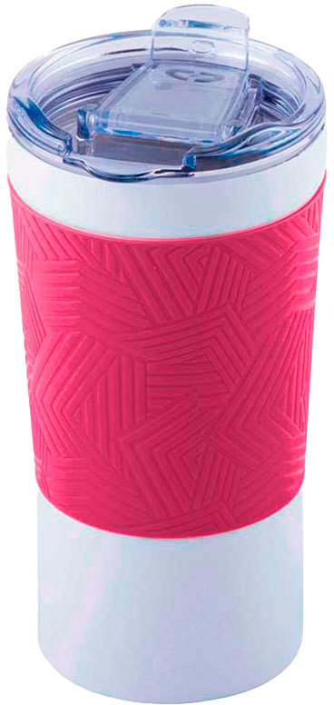 Артикул: H45002/10 — Термокружка вакуумная "Funny" белая, розовая, силикон