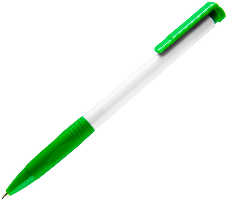Артикул: H38013/15 — N13, ручка шариковая с грипом, пластик, белый, зеленый