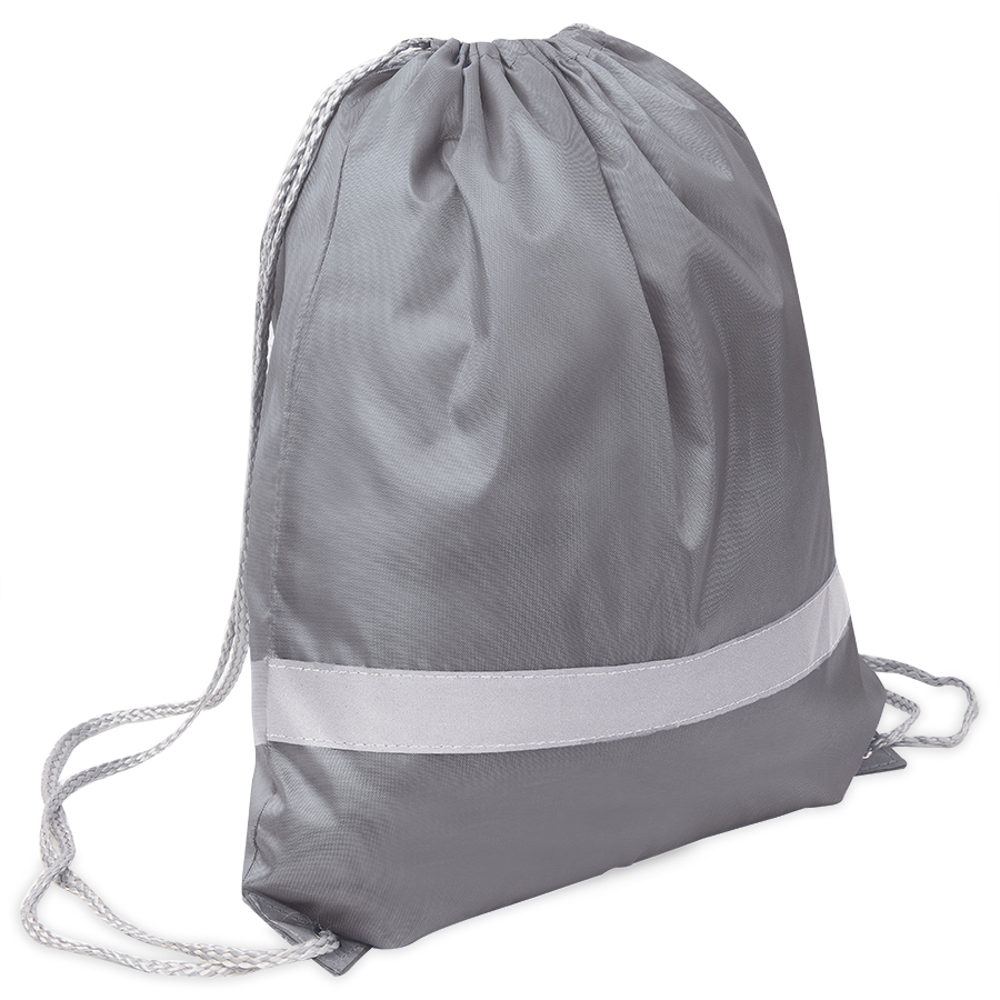 Артикул: H16108/30 — Рюкзак мешок со светоотражающей полосой RAY, серый, 35*41 см, полиэстер 210D