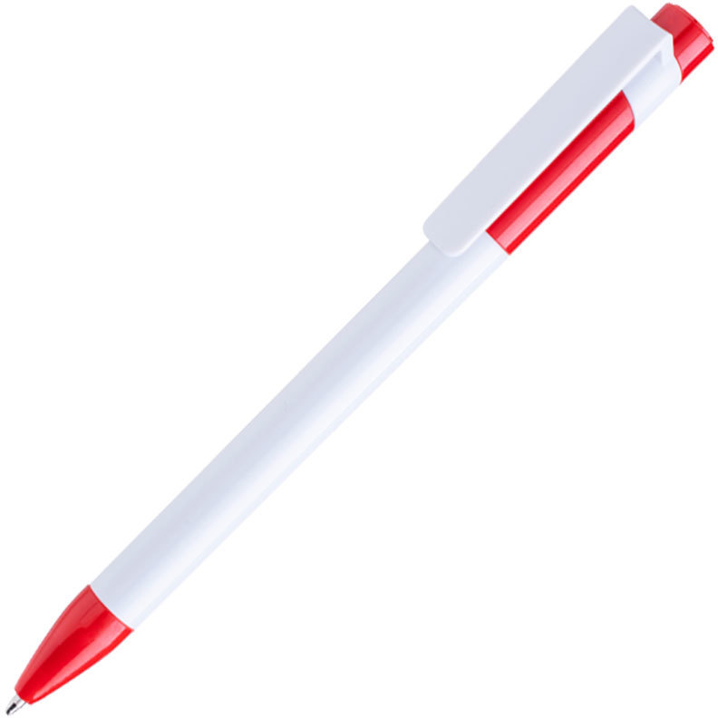 Артикул: H1018MC/08 — Ручка шариковая MAVA, белый/красный, пластик