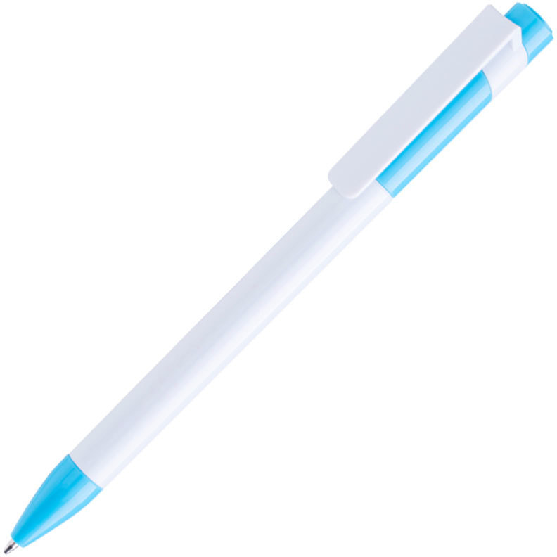 Артикул: H1018MC/135 — Ручка шариковая MAVA,  белый/голубой, пластик