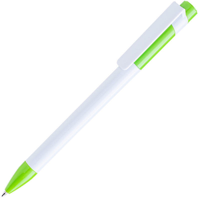 Артикул: H1018MC/132 — Ручка шариковая MAVA, белый/зеленое яблоко, пластик