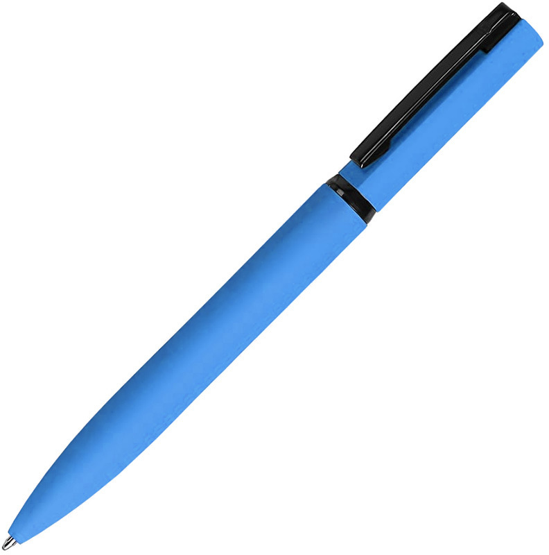 Артикул: H38002/22 — MIRROR BLACK, ручка шариковая, голубой, металл, софт- покрытие
