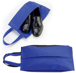 Артикул: H344182/24 — Футляр для обуви на молнии "HAPPY TRAVEL", синий, нетканка , 20*42*15 см, шелкография