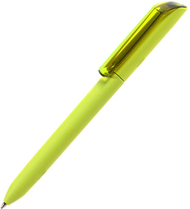 Артикул: H29418/27 — Ручка шариковая FLOW PURE, зеленое яблоко корпус/прозрачный клип, покрытие soft touch, пластик